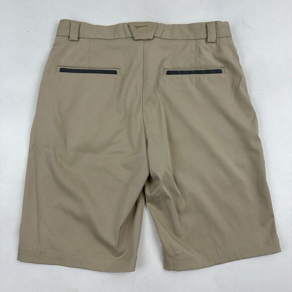 Slazenger Khaki Tan Performance Shorts Sz 30 Moisture Wicking Quick Dry Stretch - Picture 6 of 7